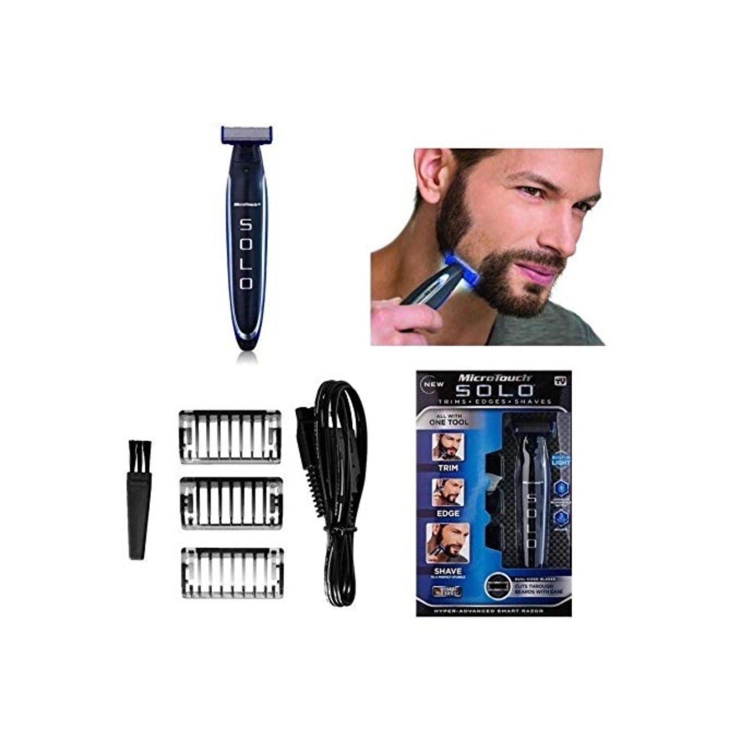 Alt-i-én genopladeligt groomingredskab