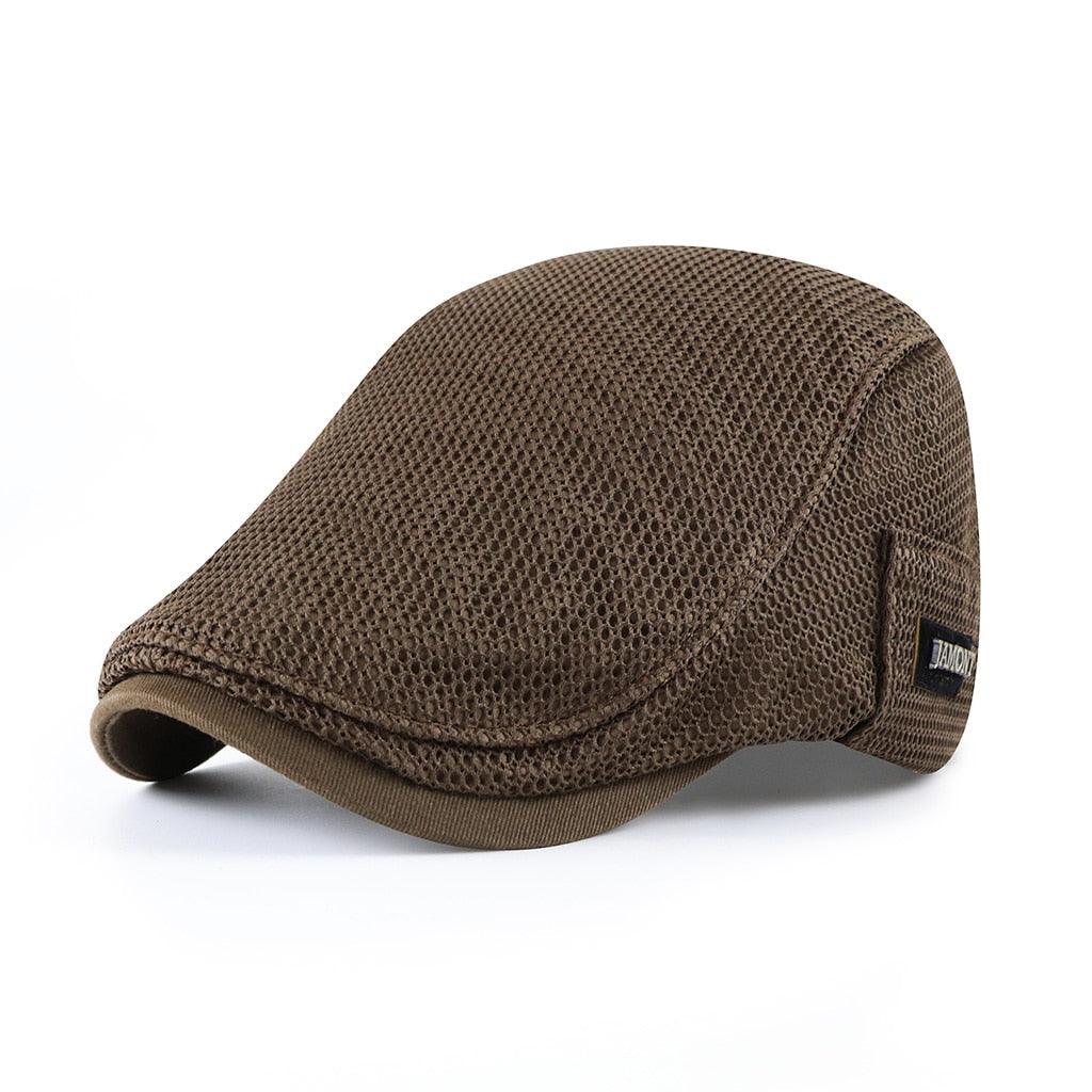 Åndbar flat cap i mesh til mænd
