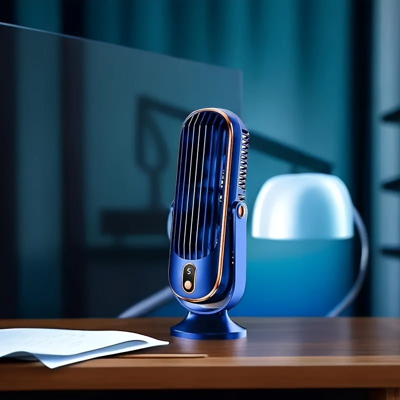 Bærbar airconditionventilator - stort batteri, dobbeltmotor, luftkøler med 5 hastigheder og 720° surround-luftblæser - ideel til kontor, camping, udendørs autocamper, USB-ventilator - gave til thanksgiving, halloween og jul