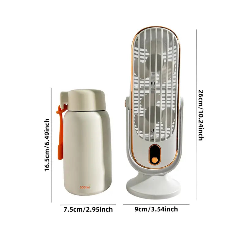 Bærbart mini-airconditionanlæg med USB-opladning – 5 hastigheder og 720° rotation