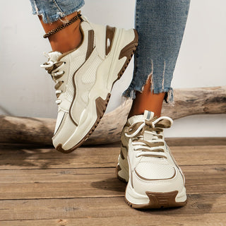 Chunky platformssneakers med paneler til damer