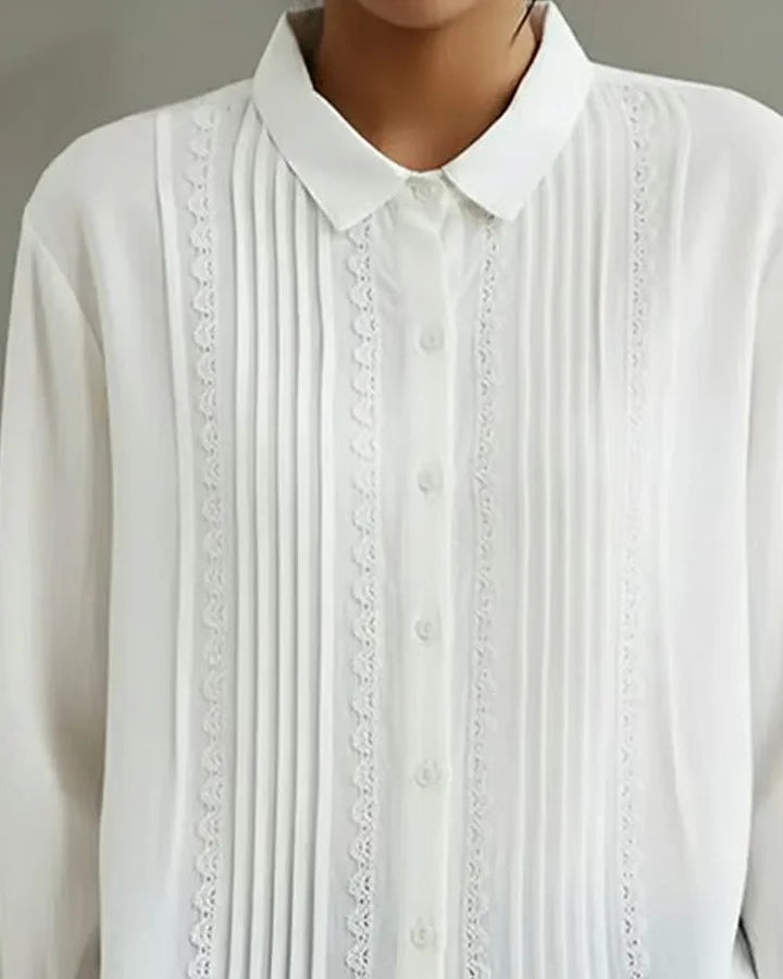 Damebluse med knaplukning