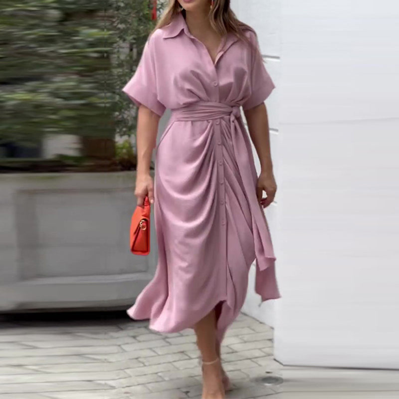 Elegant draperet sommerkjole for stilfuld komfort