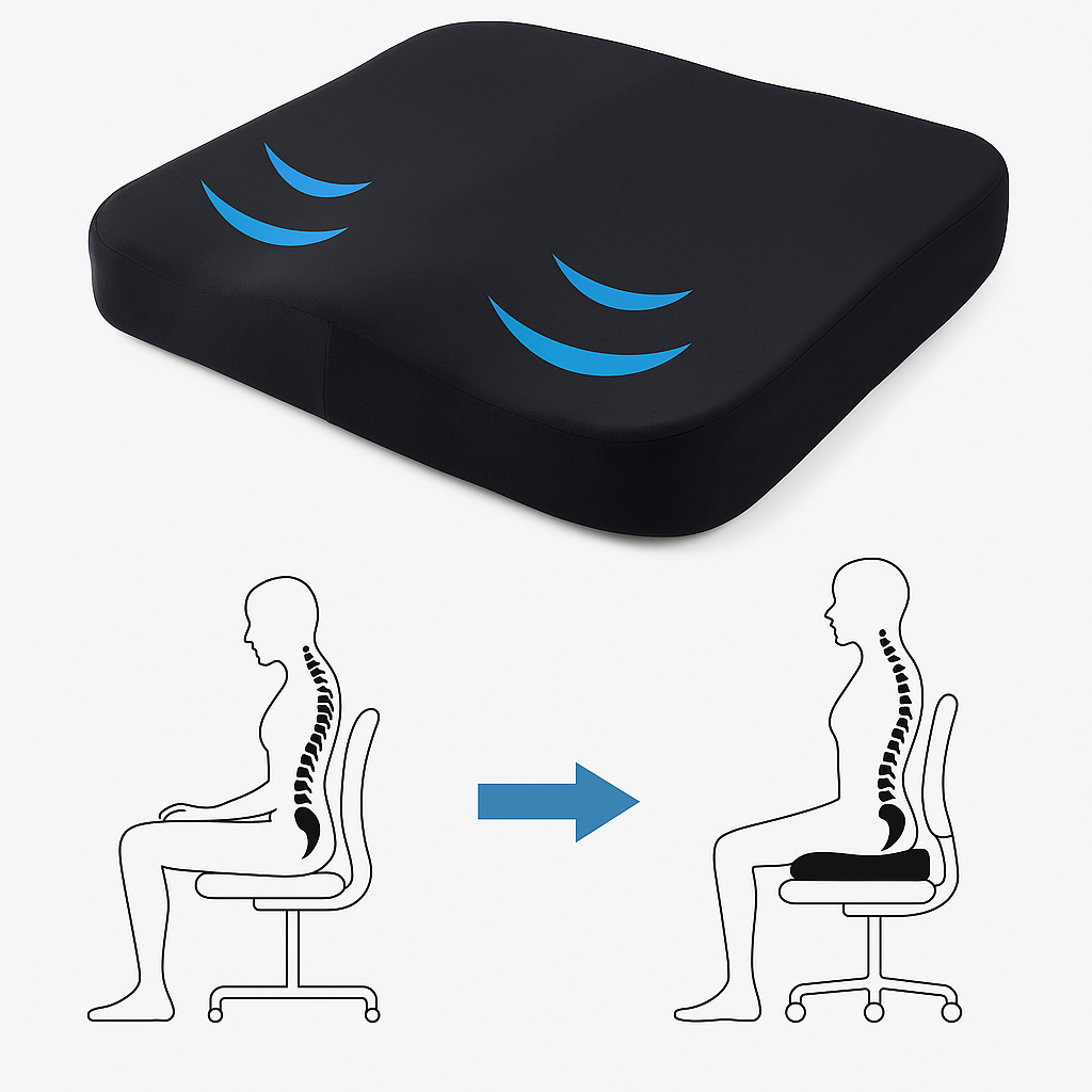 Ergonomisk siddepude til hofter og rygaflastning