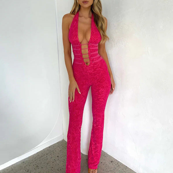 Halterneck-jumpsuit i blonder