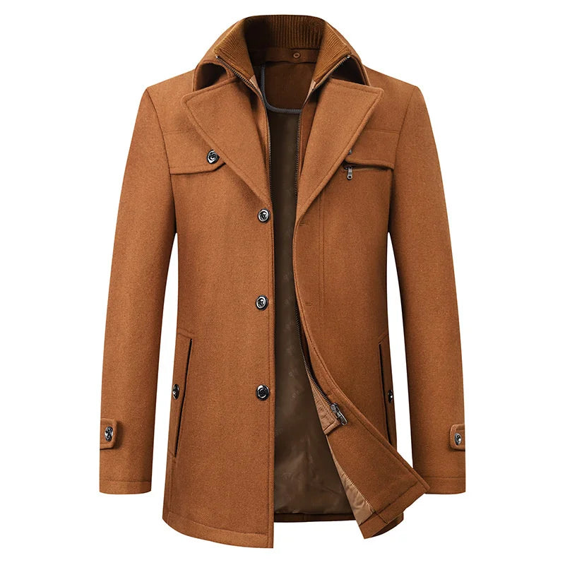 Halvlang peacoat til mænd