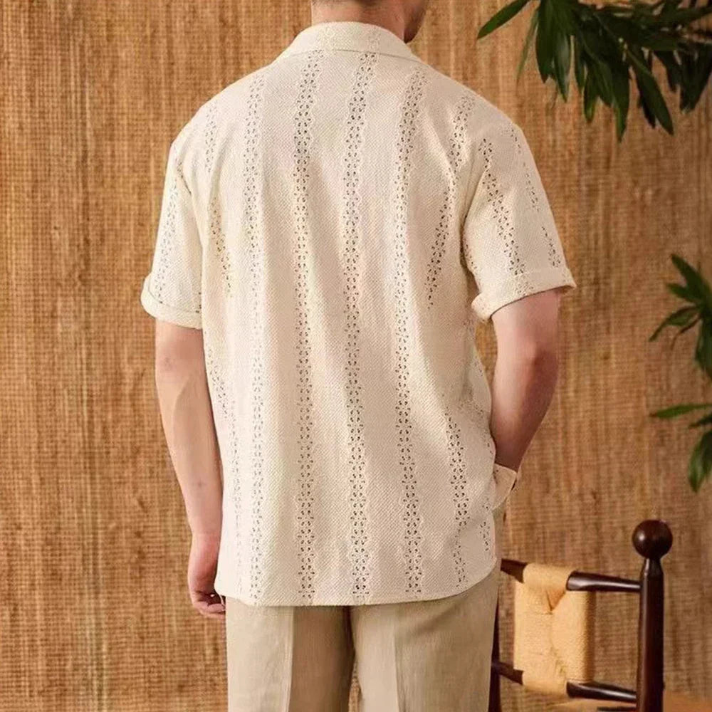Herre camp collar button-down-skjorte