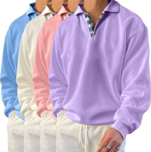 Herre relaxed fit polosweater