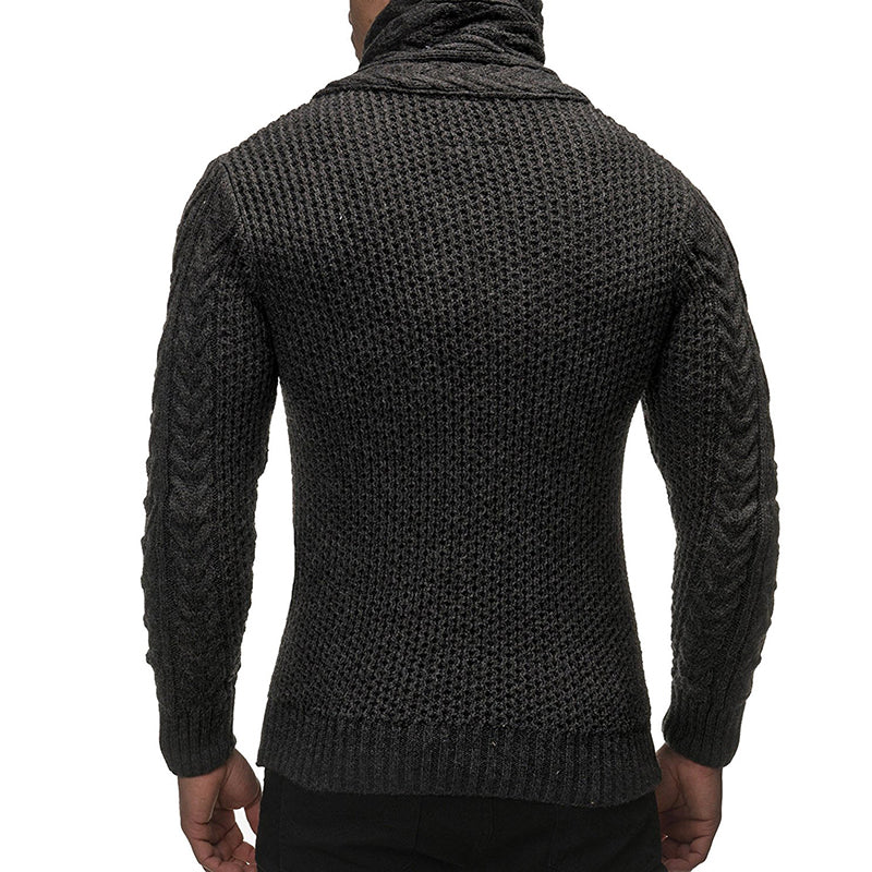 Herrecardigan med rullekrave | En stilfuld og casual herrecardigan