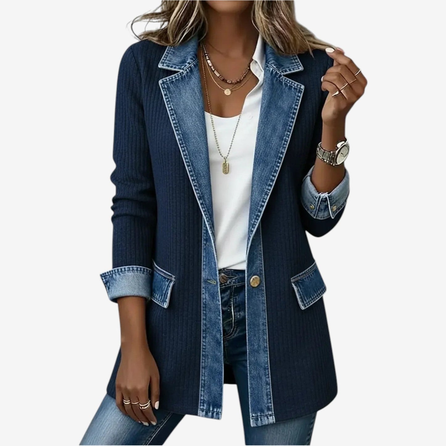 Hybrid-denimjakke til damer