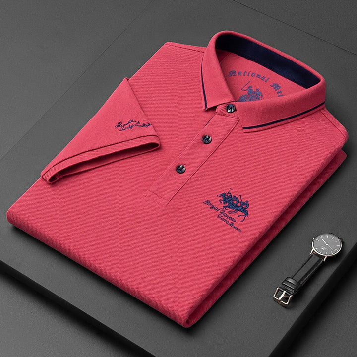Klassisk kortærmet poloshirt med kontrastkrave