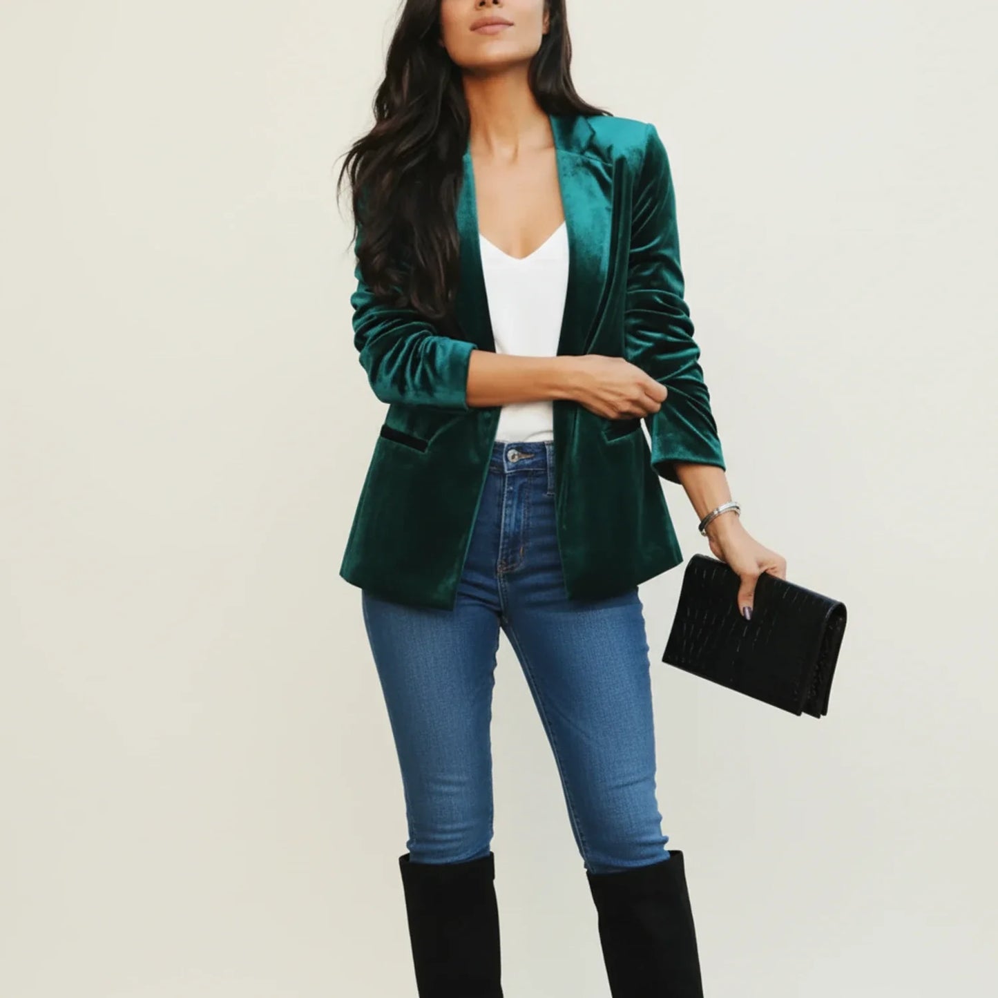 Klassisk velourblazer til damer