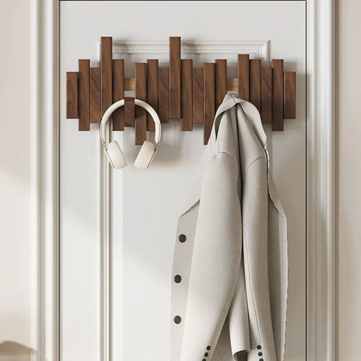 Knagerække i pianostil - Valnød/Bøg - Elegant design