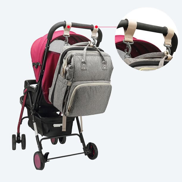 Konvertibel baby-puslerygsæk med sammenklappelig babylift – vandtæt design med mange lommer