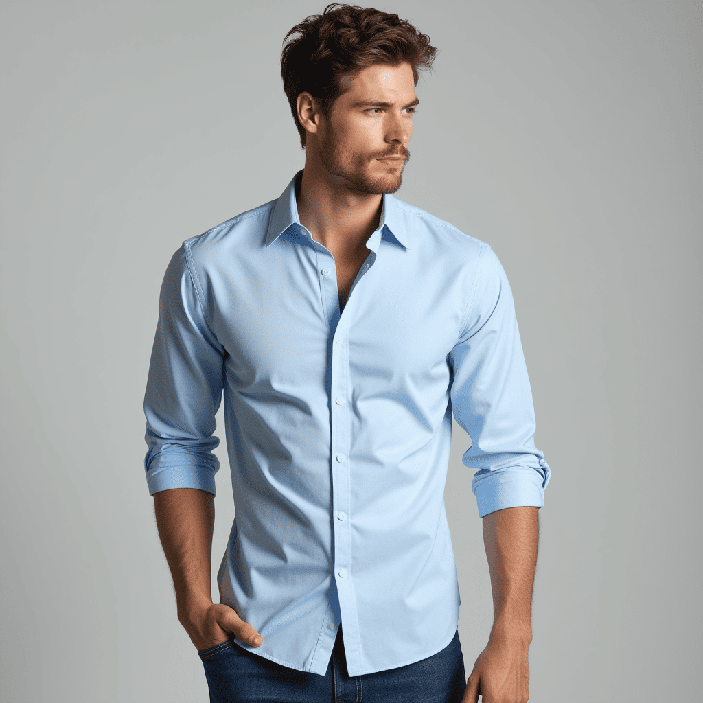 Langærmet button-down-herreskjorte