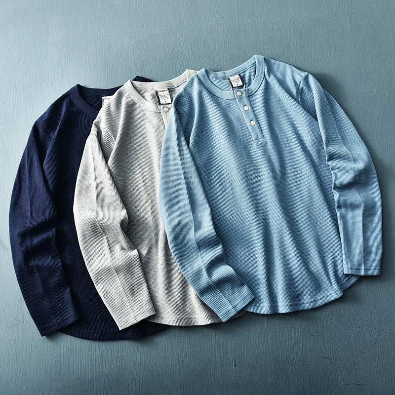 Langærmet henley-t-shirt til herrer