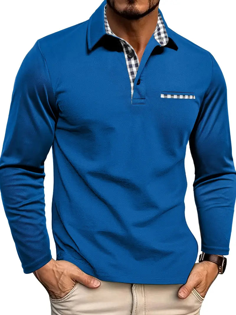 Langærmet herrepoloshirt