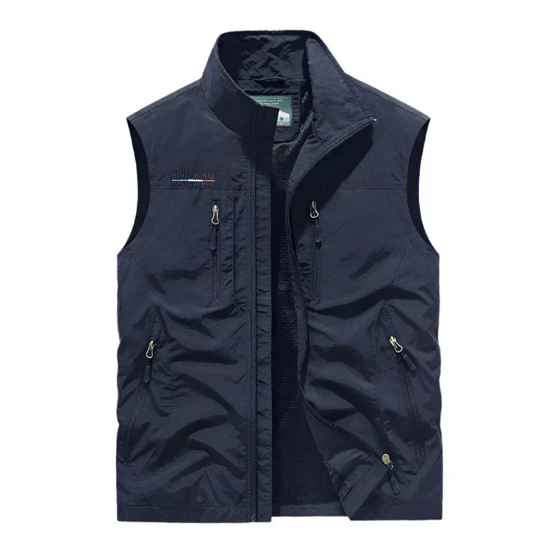 Letvægts outdoorvest til herrer med gennemgående lynlås