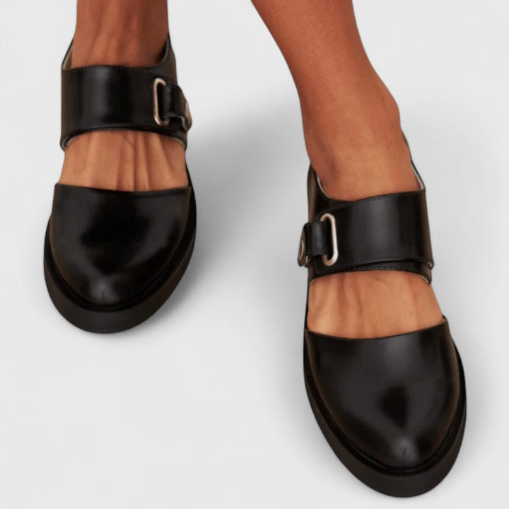 Mary Jane-loafers med ankelrem til damer