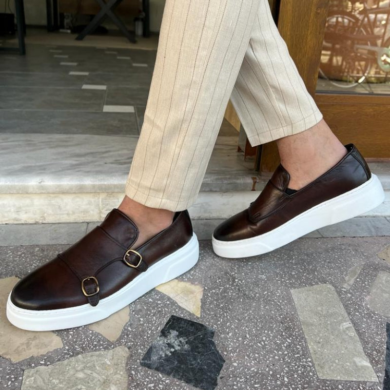 Monk strap slip-on-loafers til herrer