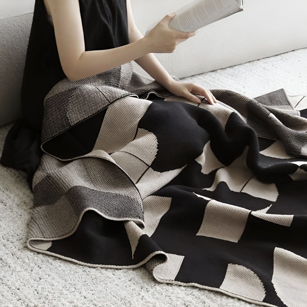 Monokrom geometrisk plaid