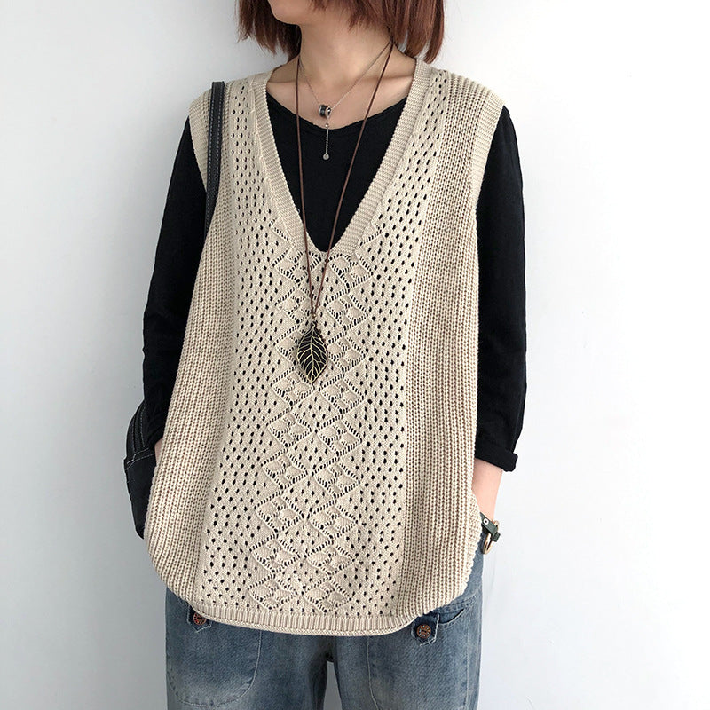 Oversized casual chic strikvest til damer