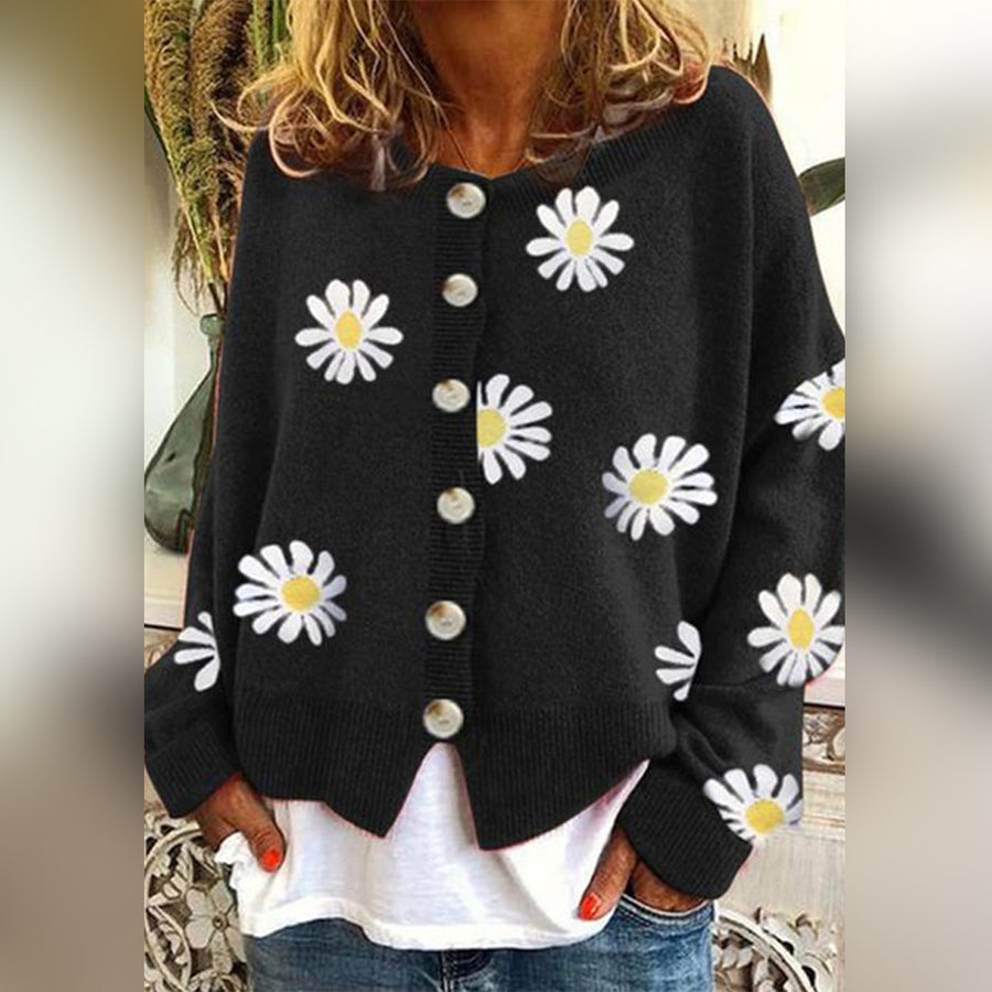 Oversized gennemknappet cardigan til damer