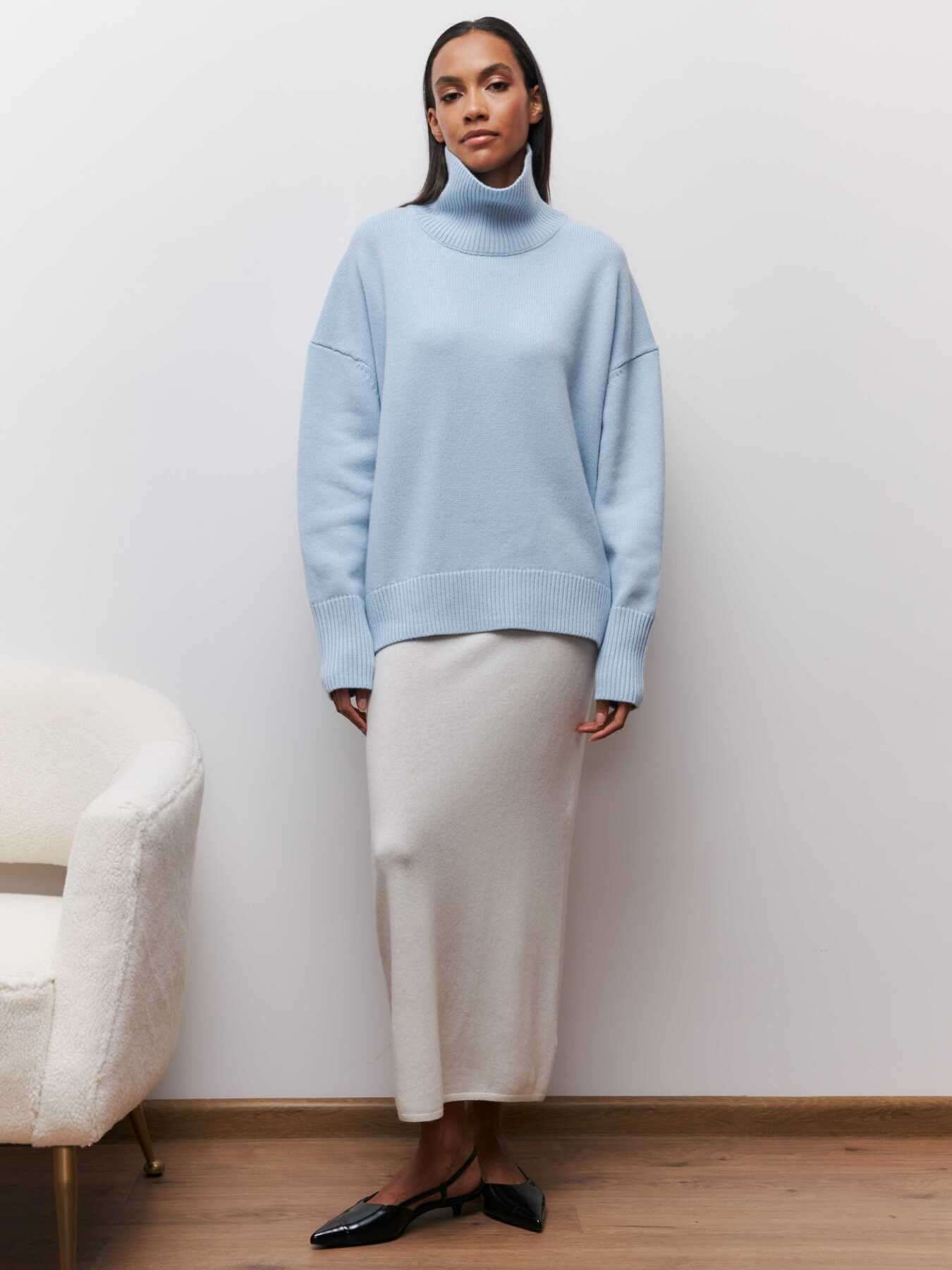 Oversized rullekravestrik til damer