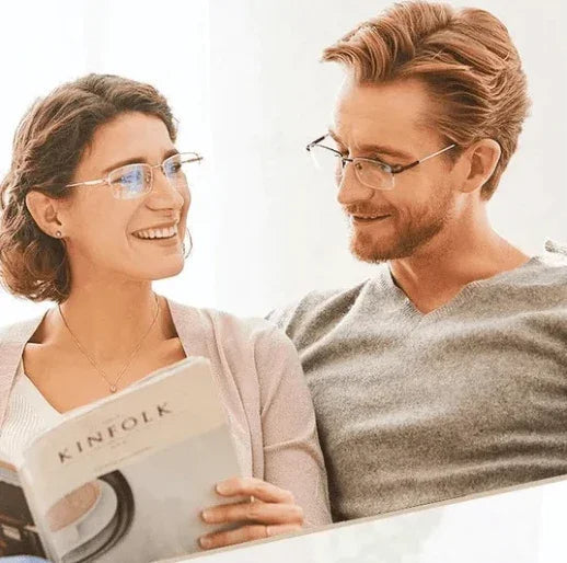 Progressive læsebriller med høj hårdhed og blålysfilter til afstands- og nærsyn
