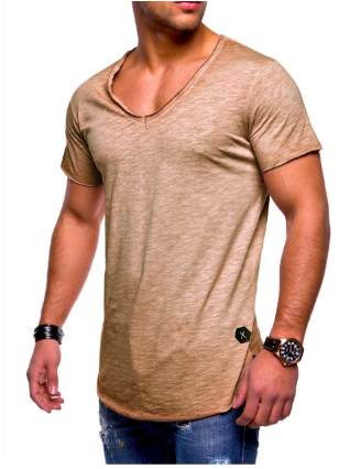Slim fit t-shirt med V-hals til herrer