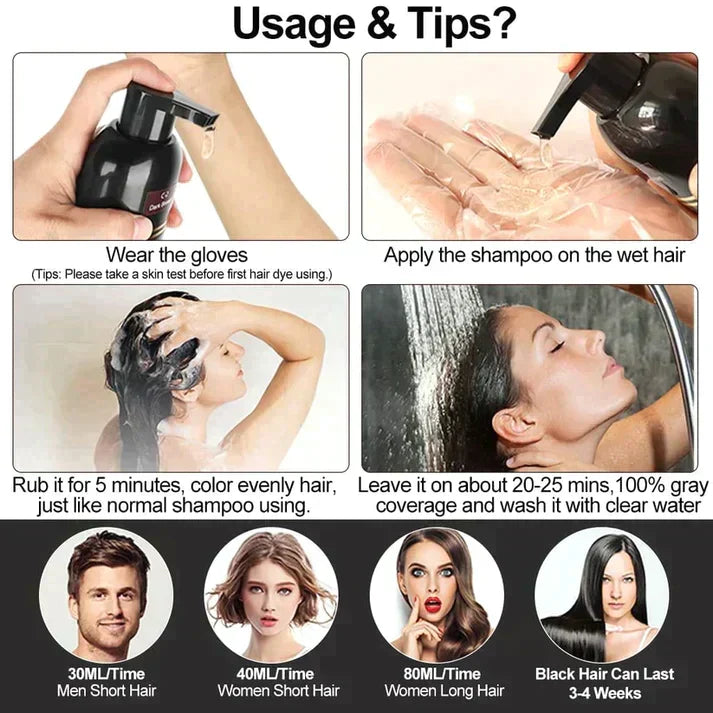 Sort hårfarveshampoo (ayurvedisk uden bivirkninger)