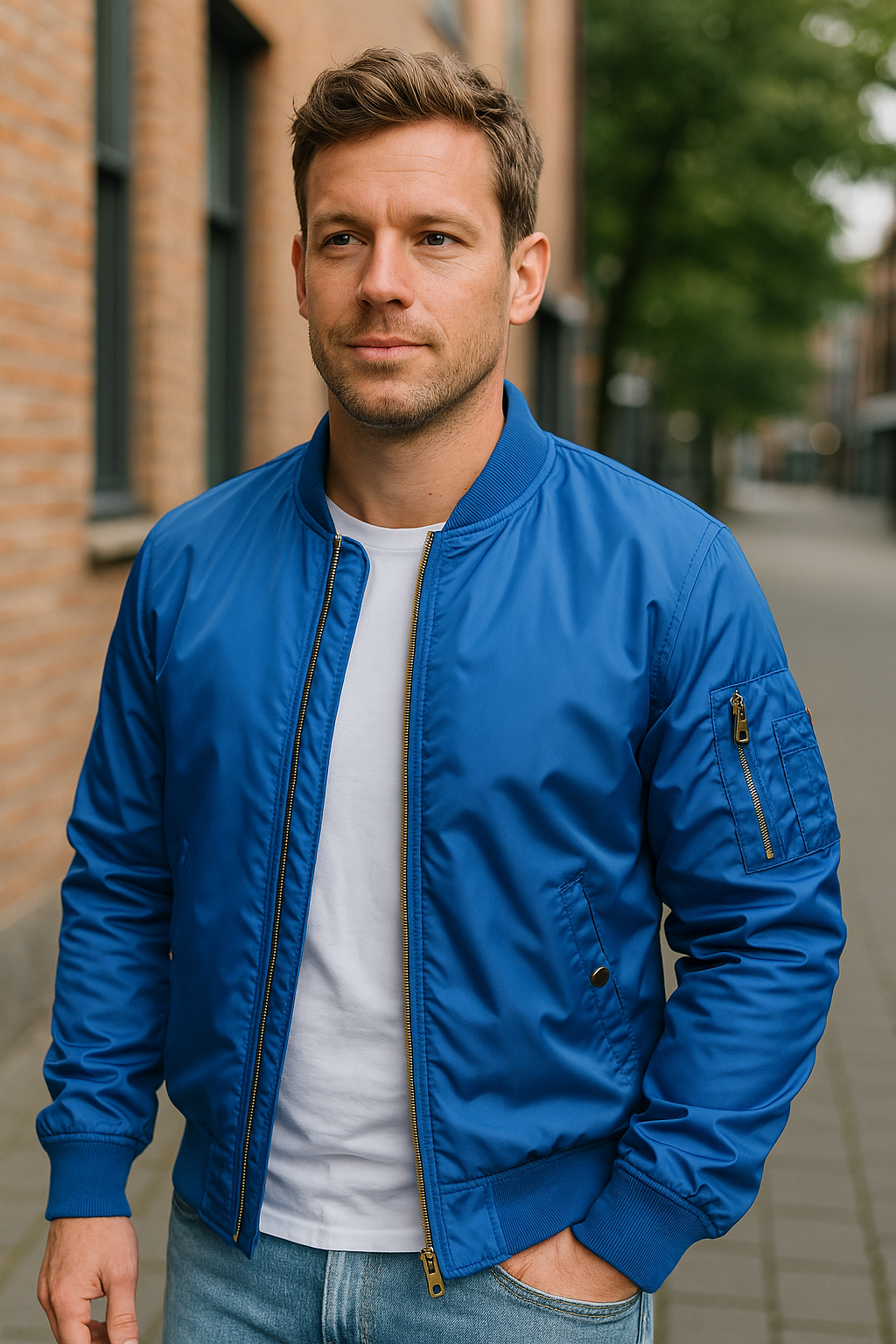 Stilfuld bomberjakke til mænd