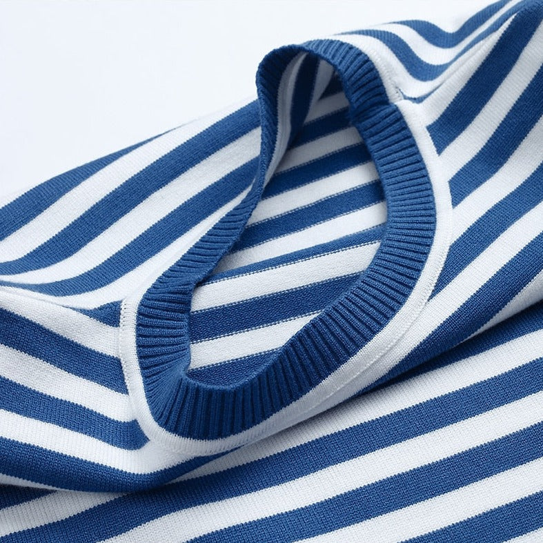 Stribet langærmet t-shirt til damer