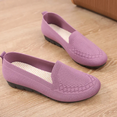 Strikkede slip-on-loafers til damer