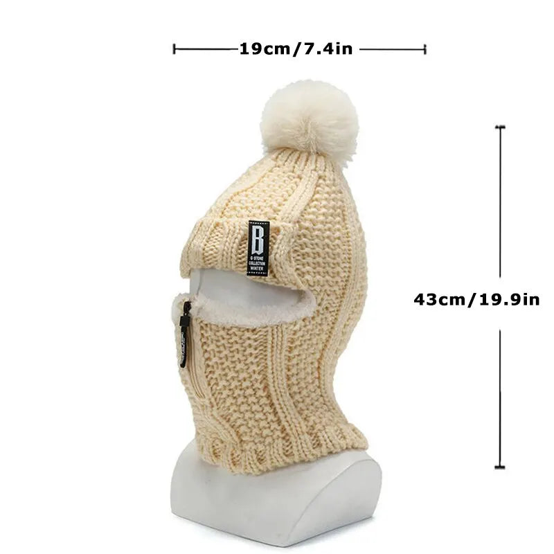 Strikket damebalaclava