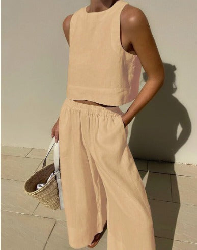 Todelt damesæt med cropped tanktop