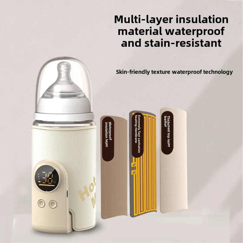Trådløs bærbar sutteflaskevarmer til madning på farten