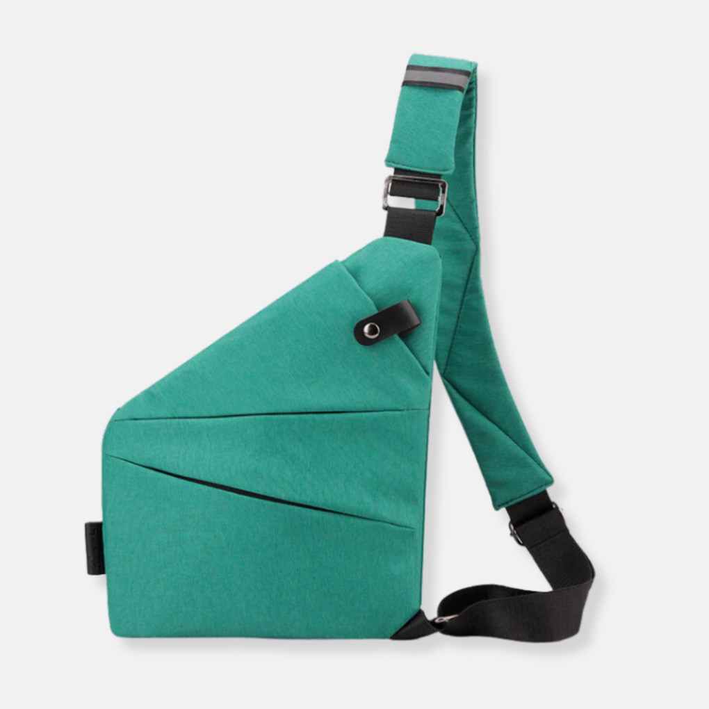 Tyverisikker crossbody-organizertaske med skjulte lynlåse
