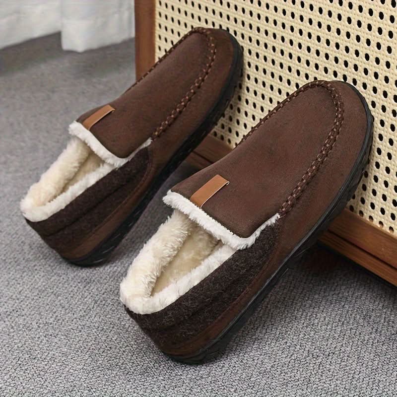 Varme slip-on-sko til mænd fremstillet af kunstuld