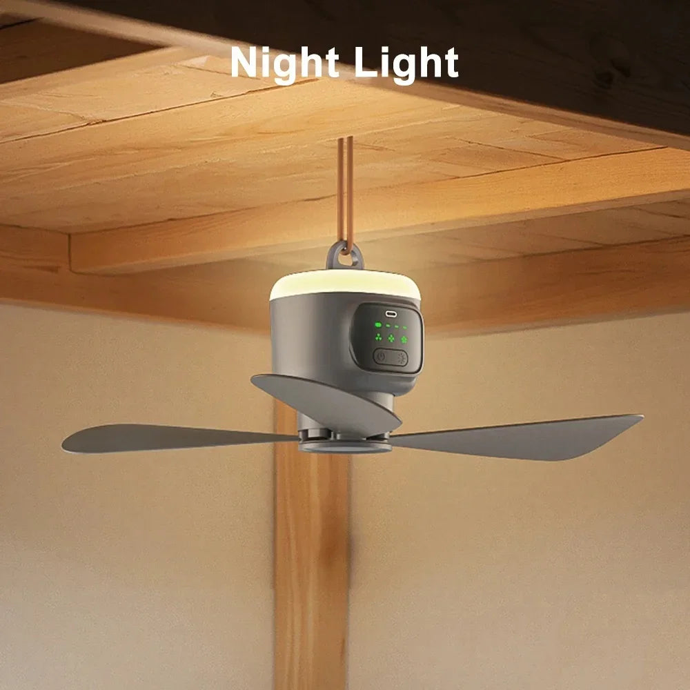 12000 MAh bærbar loft- og campingventilator – Udendørs luftcirkulator og køleventilator til telt