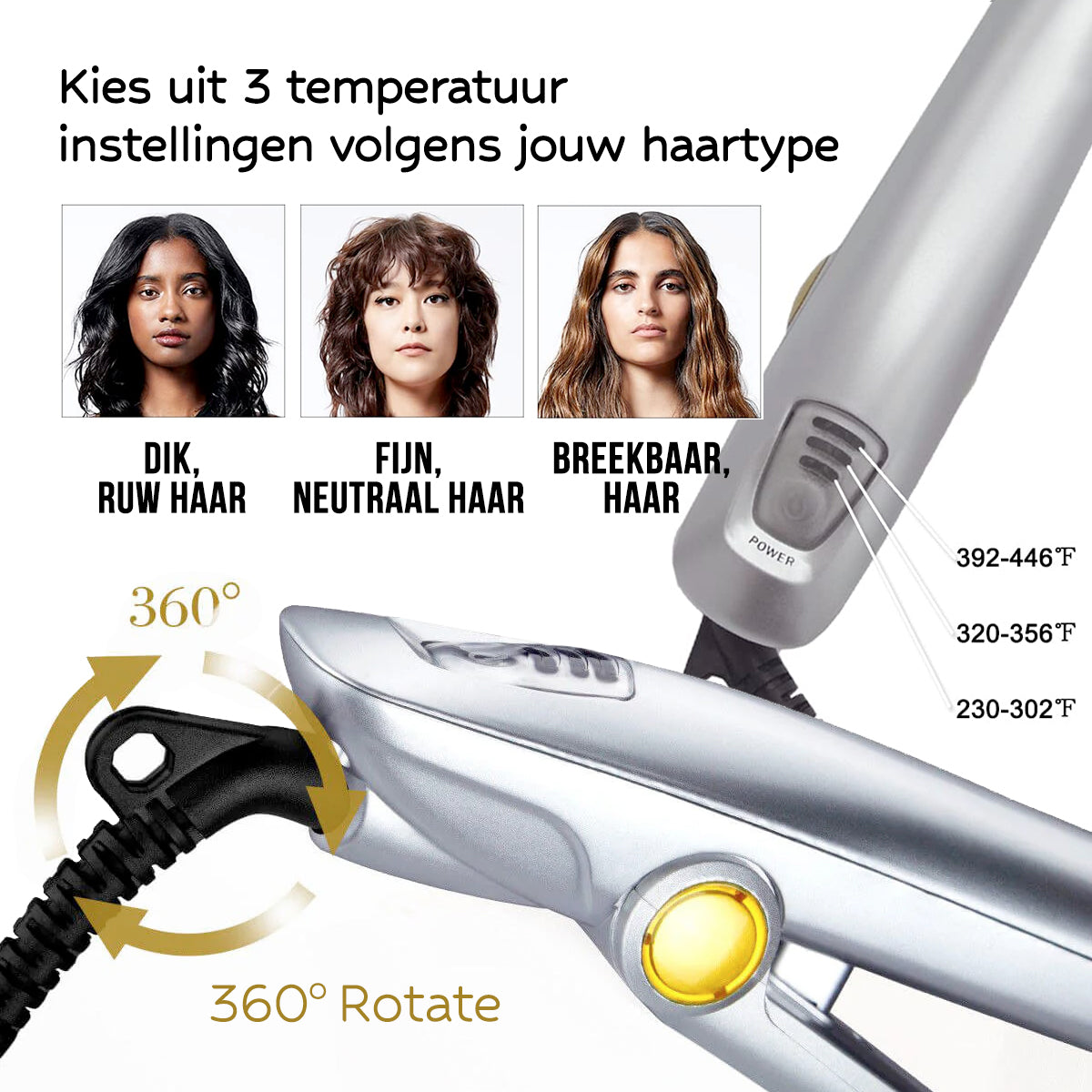 2-I-1 hårstyler – alsidigt krøllejern og glattejern