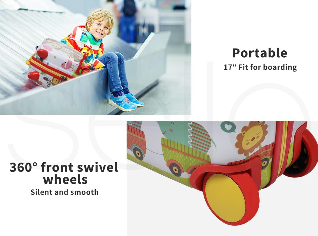 2-I-1 ride-on kuffert til børn med 360° hjul
