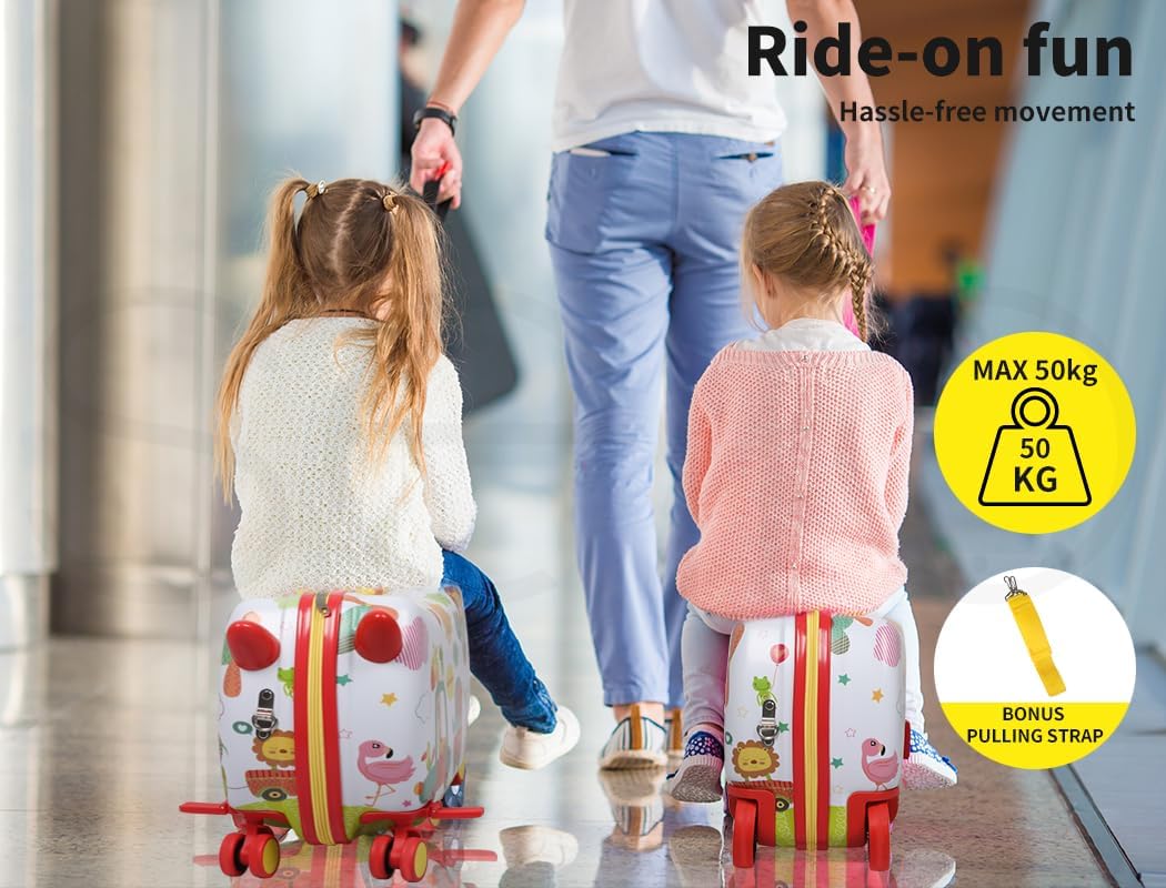 2-I-1 ride-on kuffert til børn med 360° hjul