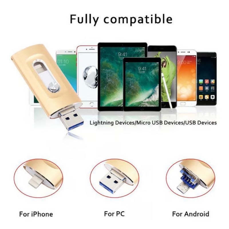 3-I-1 USB-stik med stor kapacitet til mobiltelefon og computer