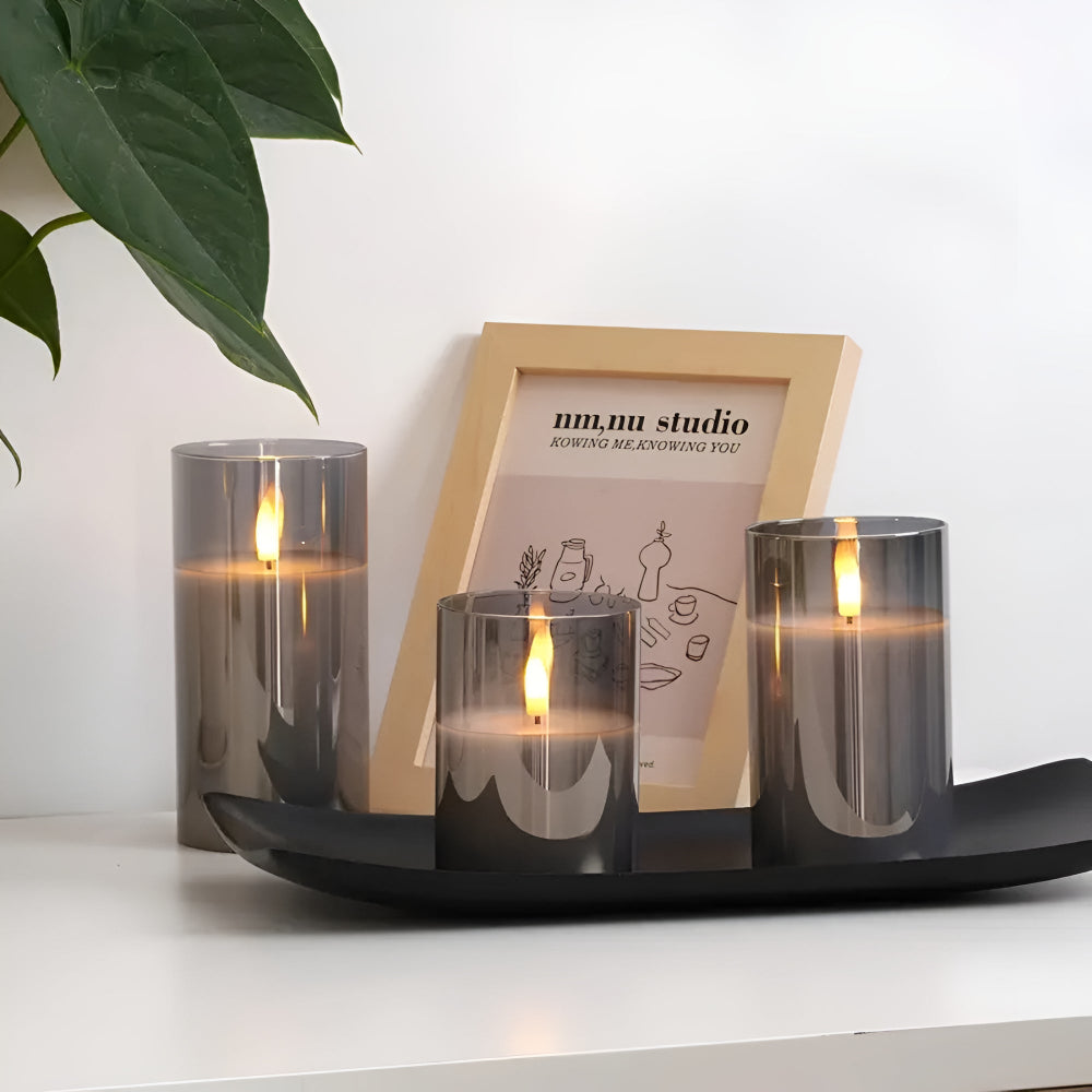 3D flammeløst lys | Sæt med 3 stk.