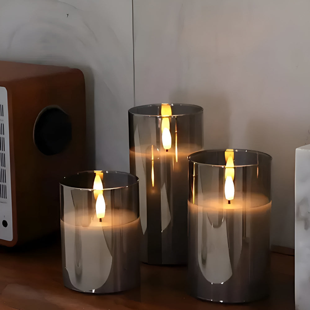 3D flammeløst lys | Sæt med 3 stk.