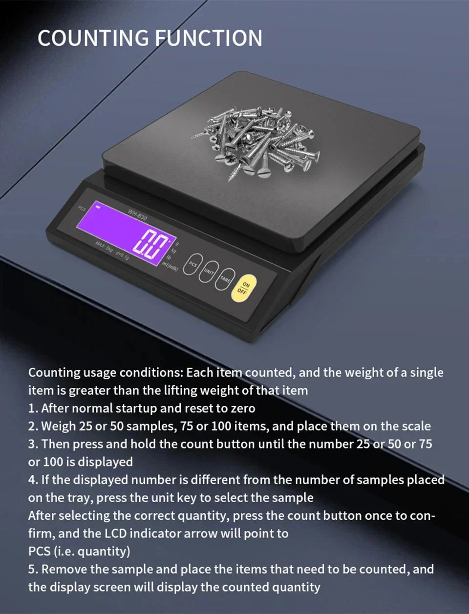 5 Kg/0,1 g og 10 kg/1 g digital elektronisk køkkenvægt, LCD-skærm, helt vandtæt vejeværktøj i rustfrit stål til bagning