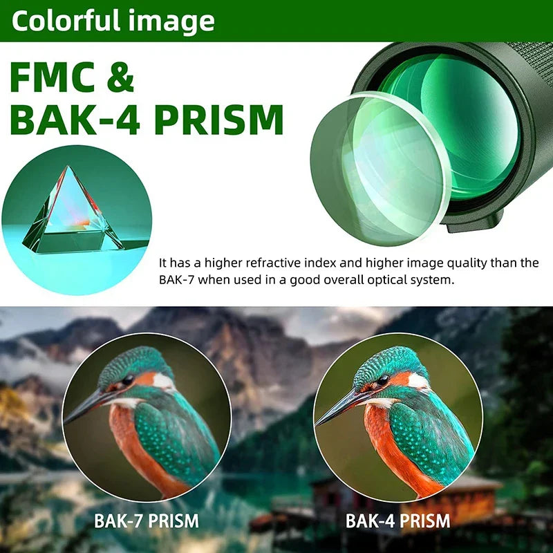 80X100 HD-zoom monokulært teleskop: Kraftfuld bærbar kikkert til jagt, camping og udendørs rejseudforskning