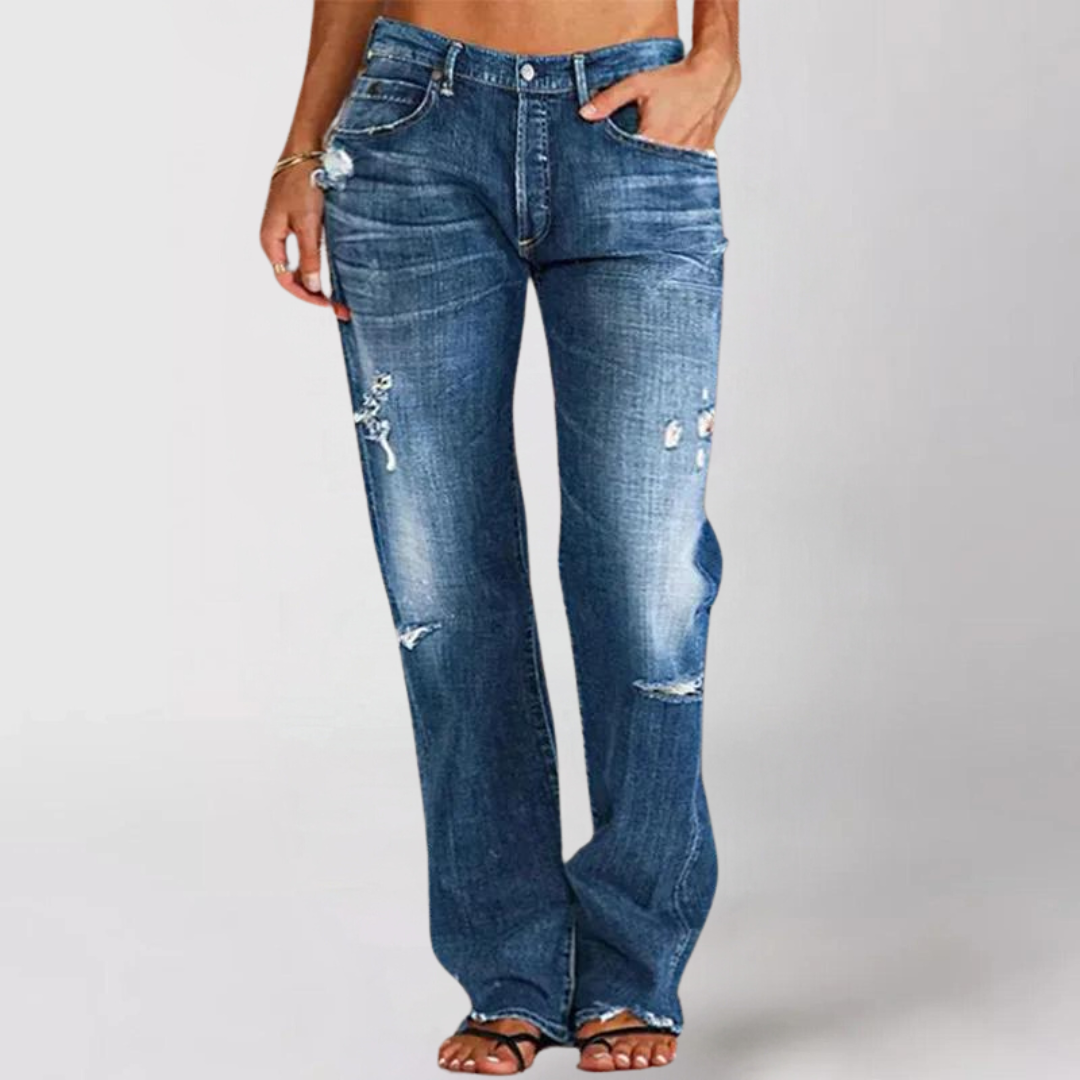 Afslappede denimjeans med brede ben