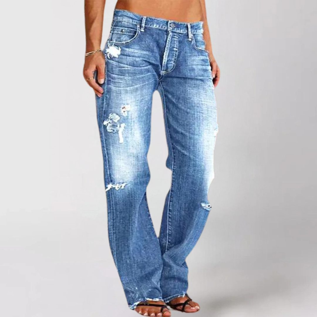 Afslappede denimjeans med brede ben